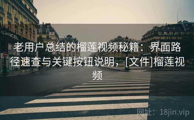 老用户总结的榴莲视频秘籍：界面路径速查与关键按钮说明，[文件]榴莲视频
