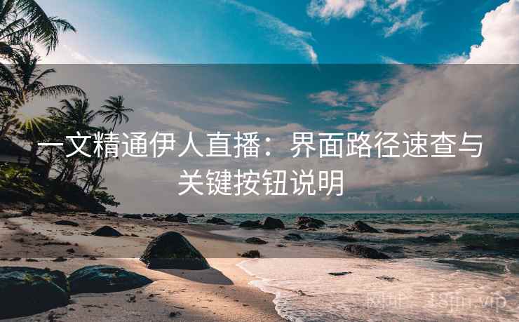 一文精通伊人直播：界面路径速查与关键按钮说明