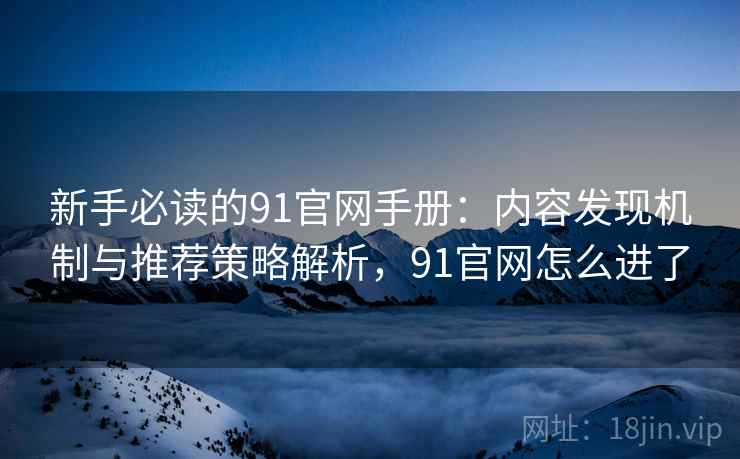 新手必读的91官网手册：内容发现机制与推荐策略解析，91官网怎么进了