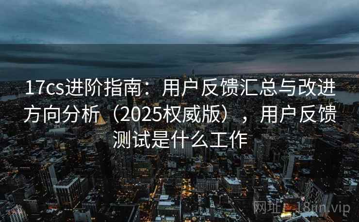 17cs进阶指南：用户反馈汇总与改进方向分析（2025权威版），用户反馈测试是什么工作