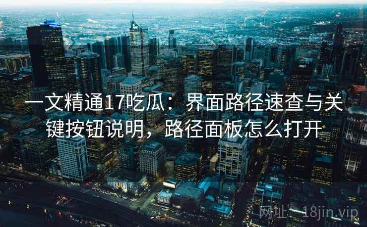 一文精通17吃瓜：界面路径速查与关键按钮说明，路径面板怎么打开