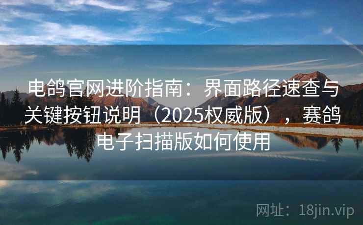 电鸽官网进阶指南：界面路径速查与关键按钮说明（2025权威版），赛鸽电子扫描版如何使用