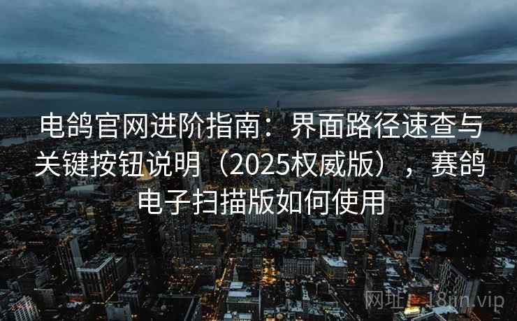 电鸽官网进阶指南：界面路径速查与关键按钮说明（2025权威版），赛鸽电子扫描版如何使用